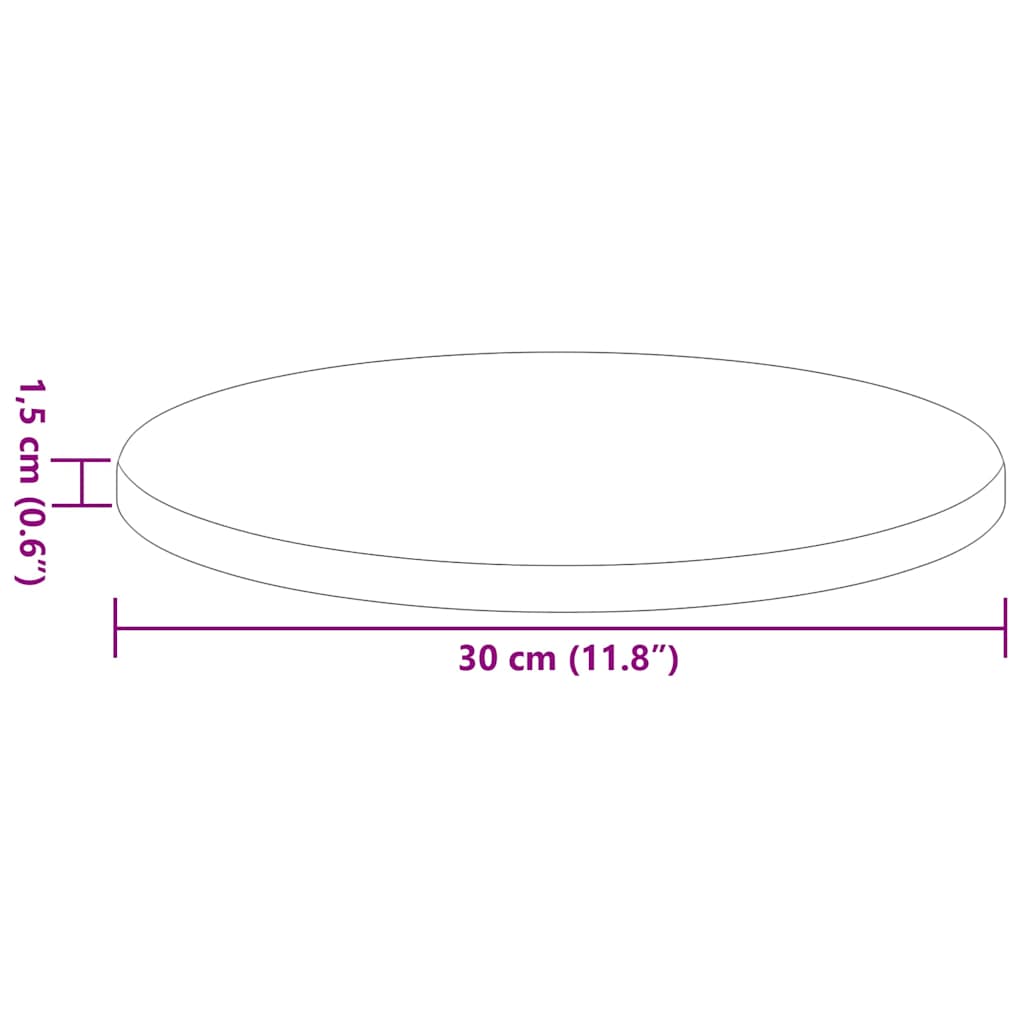 vidaXL Table Top Ø 30 x 1.5 cm Round Engineered Wood White