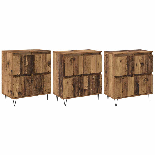 vidaXL Sideboards 3 pcs Old Wood