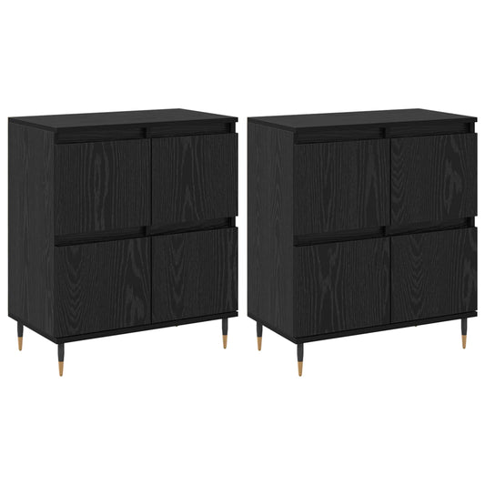 vidaXL Storage Cabinet 2 pcs Black Oak 60 x 35 x 70 cm