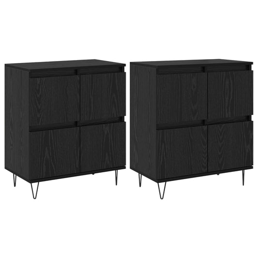 vidaXL Sideboards 2 pcs Black oak