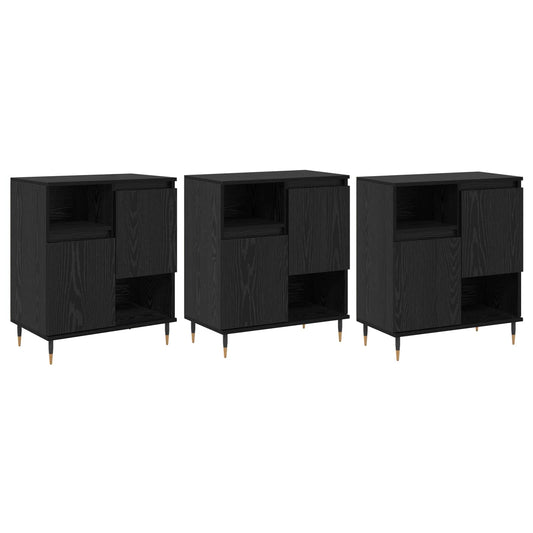 vidaXL Sideboards 3 pcs Black Oak