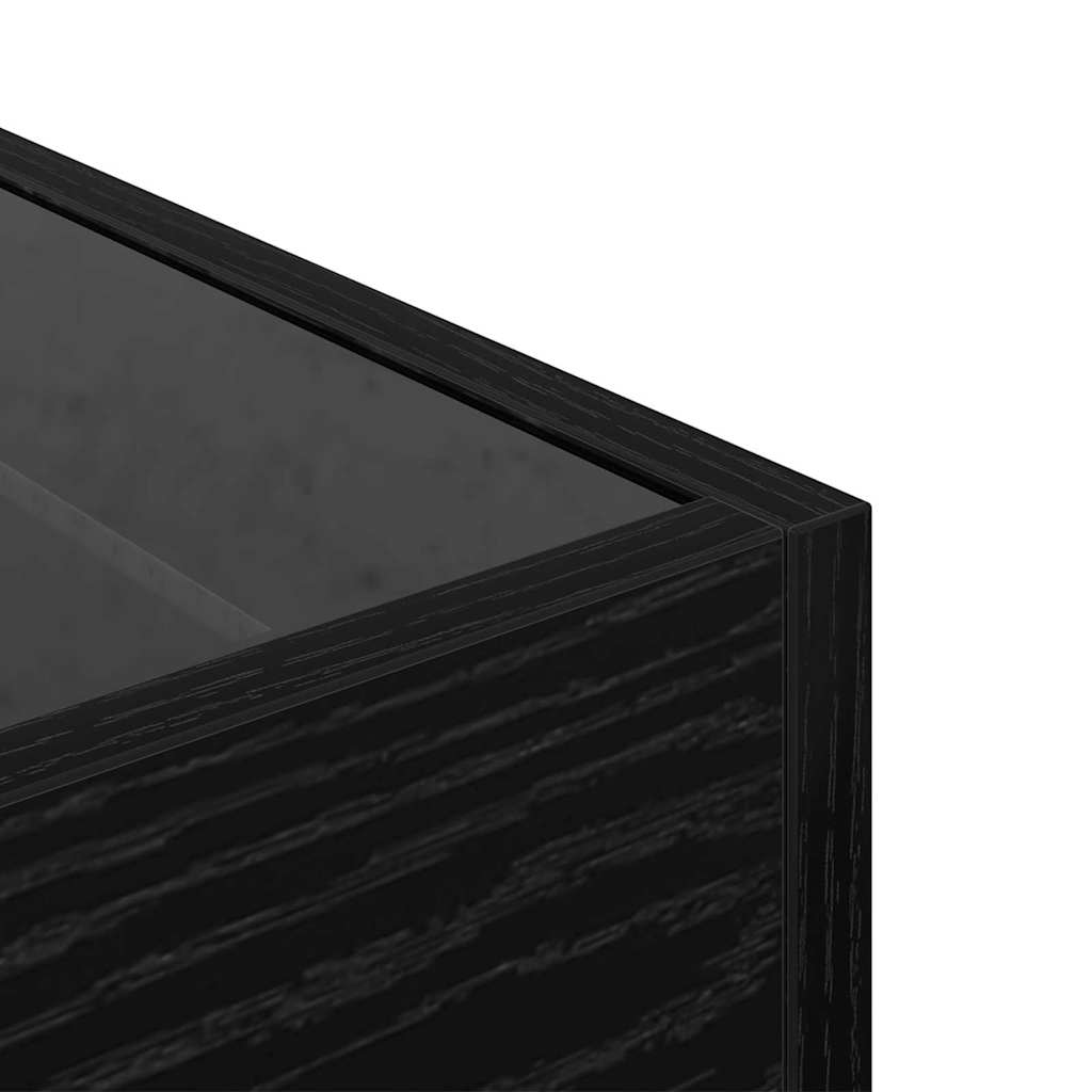 vidaXL Coffee Table Black Oak 40 x 40 x 30 cm Engineered wood