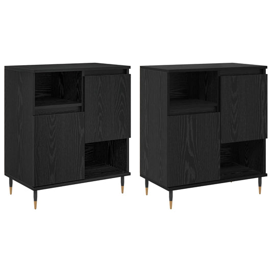 vidaXL Sideboards 2 pcs Black oak