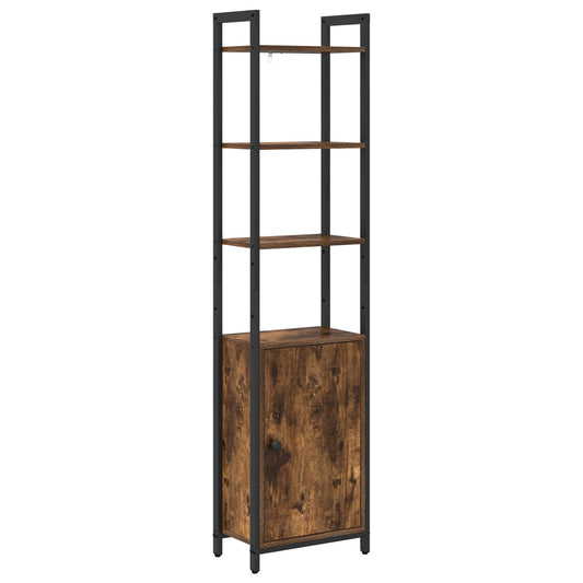 vidaXL Book Cabinet 6-Tier 40 x 24 x 161 cm Engineered Wood Smoked Oak
