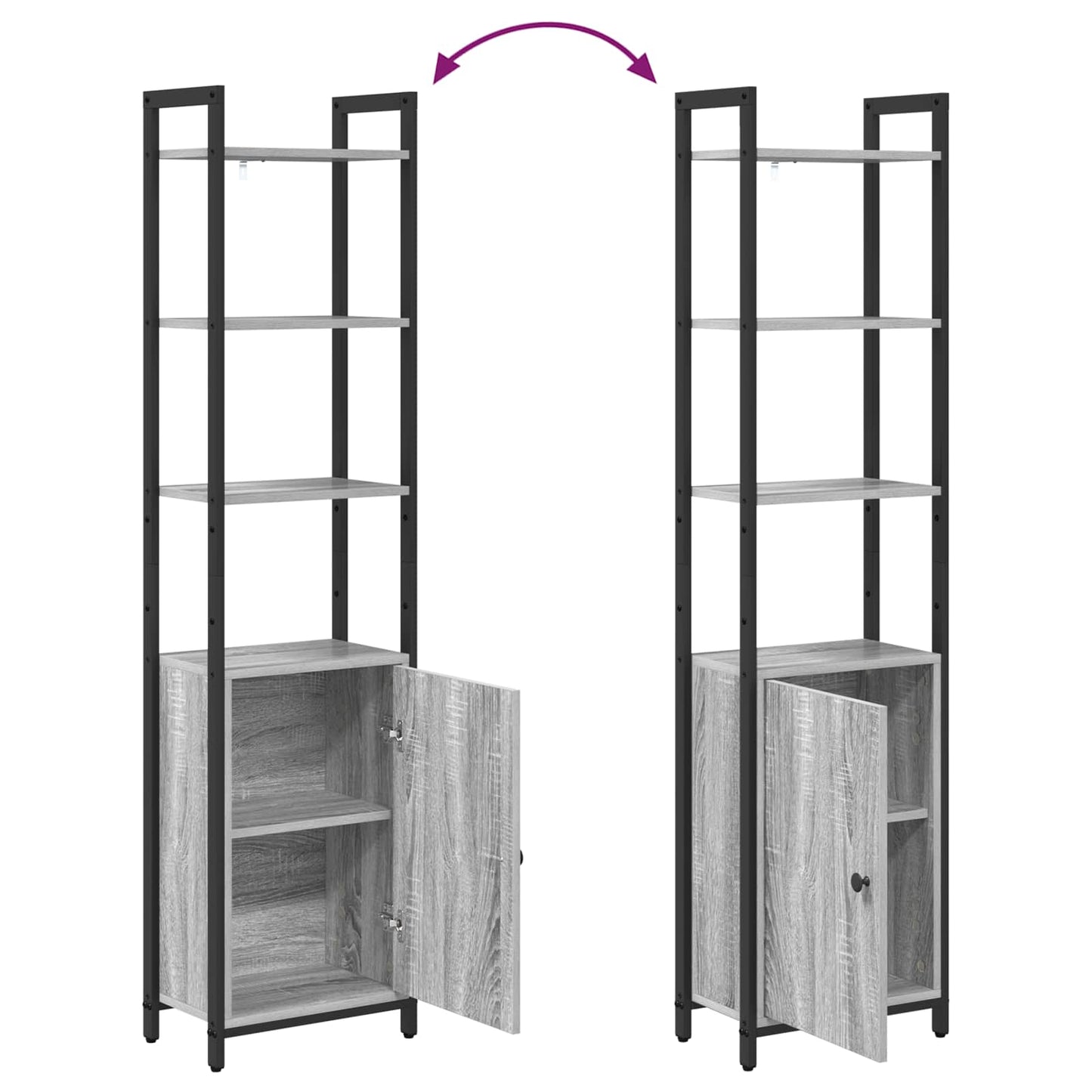 vidaXL Book Cabinet 6-Tier 40 x 24 x 161 cm Engineered Wood