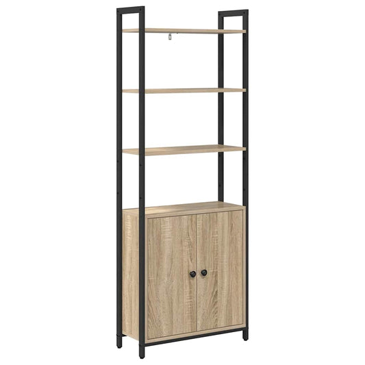 vidaXL Book Cabinet 6-Tier 60 x 24 x 161 cm Engineered Wood Sonoma Oak