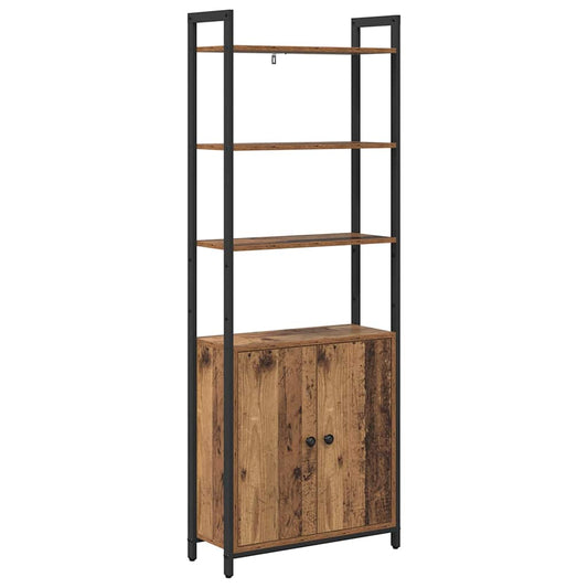 vidaXL Book Cabinet 6-Tier 60 x 24 x 161 cm Engineered Wood Old Wood