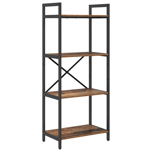 vidaXL Bookshelf 4-Tier 56 x 34 x 133.5 cm Engineered Wood Old Wood