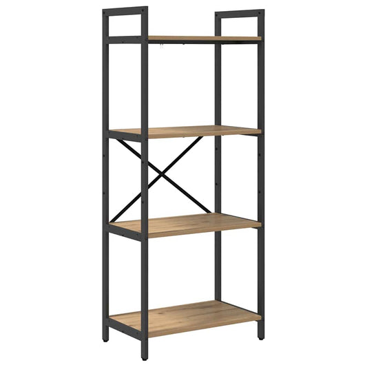 vidaXL Bookshelf 4-Tier 56 x 34 x 133.5 cm Engineered Wood Artisan Oak