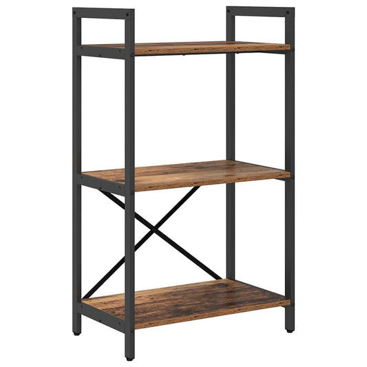 vidaXL Bookshelf 3-Tier 56 x 34 x 96 cm Engineered Wood Old Wood
