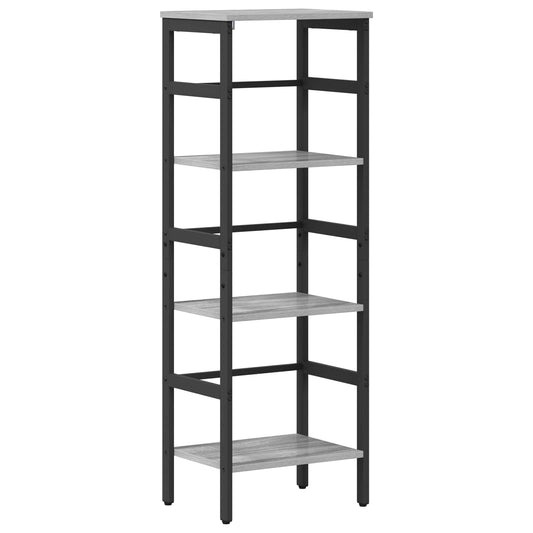 vidaXL Bookshelf 3-Tier 40 x 29.5 x 115 cm Engineered Wood Grey Sonoma