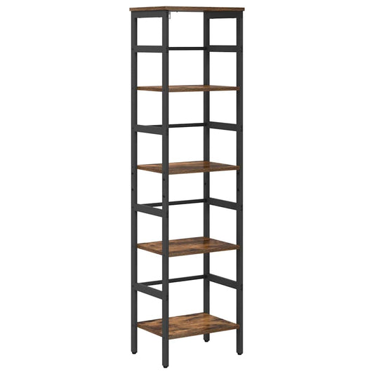 vidaXL Bookshelf 4-Tier 40 x 29.5 x 149 cm Engineered Wood Smoked Oak