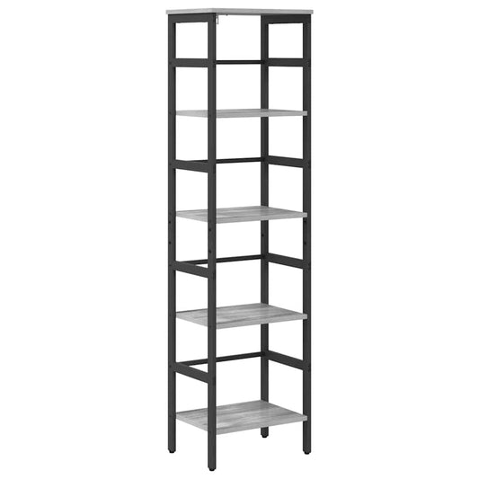 vidaXL Bookshelf 4-Tier 40 x 29.5 x 149 cm Engineered Wood Grey Sonoma