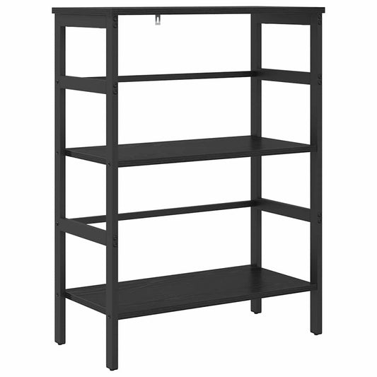 vidaXL Bookshelf 2-Tier 60 x 29.5 x 81 cm Engineered Wood Black Oak
