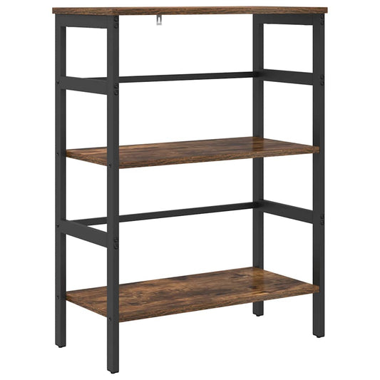vidaXL Bookshelf 2-Tier 60 x 29.5 x 81 cm Engineered Wood Smoked Oak