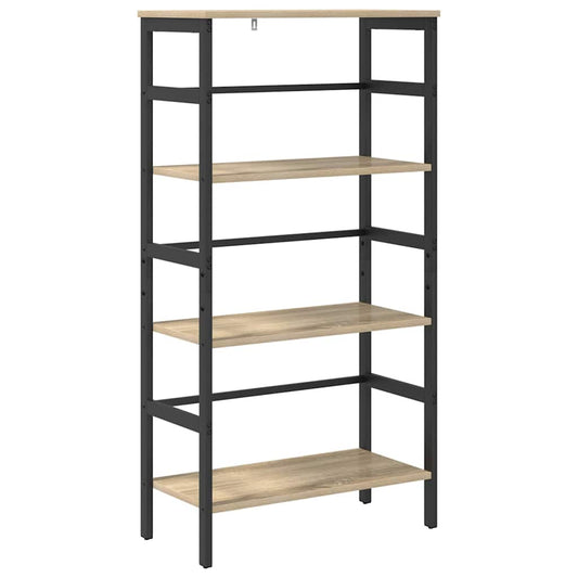 vidaXL Bookshelf 3-Tier 60 x 29.5 x 115 cm Engineered Wood Sonoma Oak