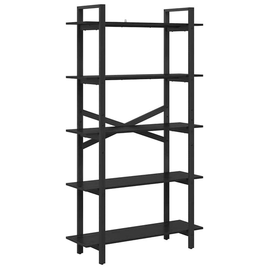 vidaXL Bookshelf 5-Tier 100 x 33.5 x 178 cm Engineered Wood Black Oak