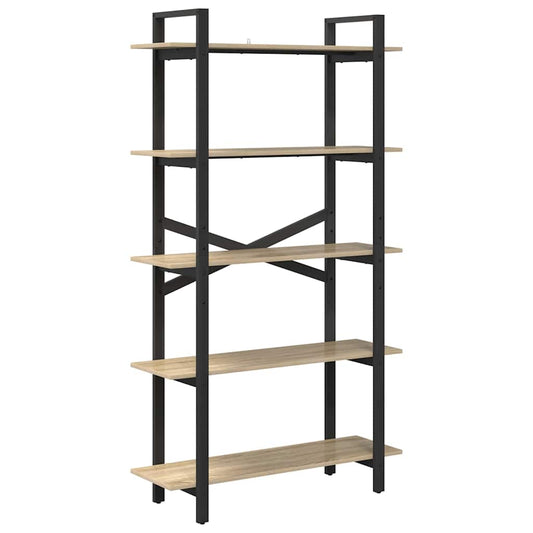 vidaXL Bookshelf 5-Tier 100 x 33.5 x 178 cm Engineered Wood Sonoma Oak