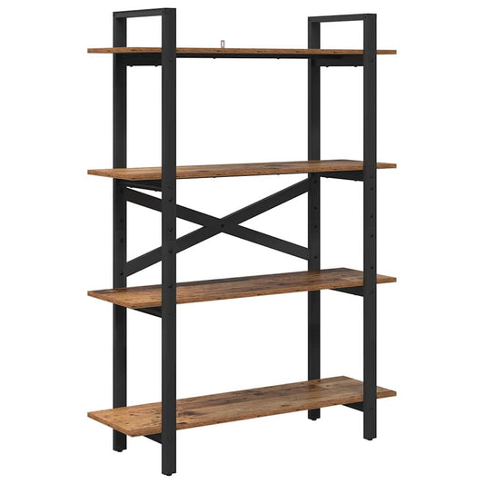 vidaXL Bookshelf 4-Tier 100 x 33.5 x 140 cm Engineered Wood Old Wood