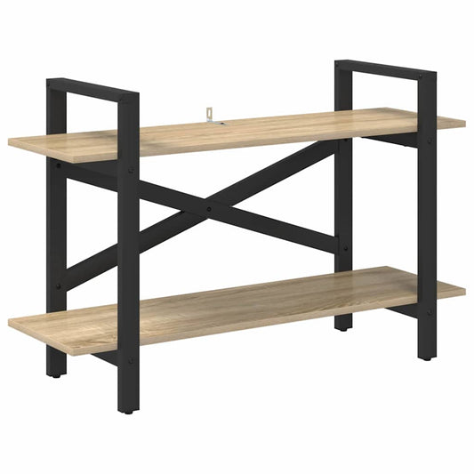 vidaXL Bookshelf 2-Tier 100 x 33.5 x 64 cm Engineered Wood Sonoma Oak