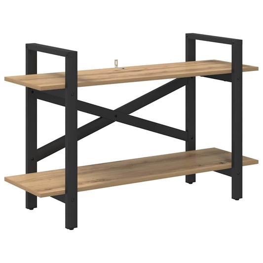 vidaXL Bookshelf 2-Tier 100 x 33.5 x 64 cm Engineered Wood Artisan Oak