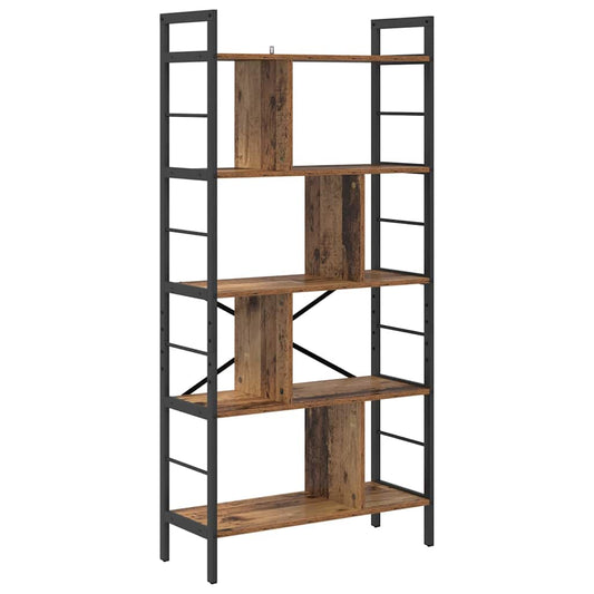 vidaXL Bookshelf 9-Tier 75 x 30 x 156 cm Engineered Wood Old Wood