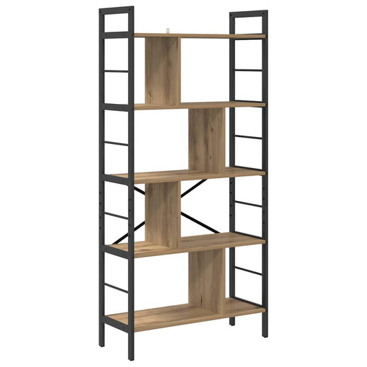 vidaXL Bookshelf 9-Tier 75 x 30 x 156 cm Engineered Wood Artisan Oak