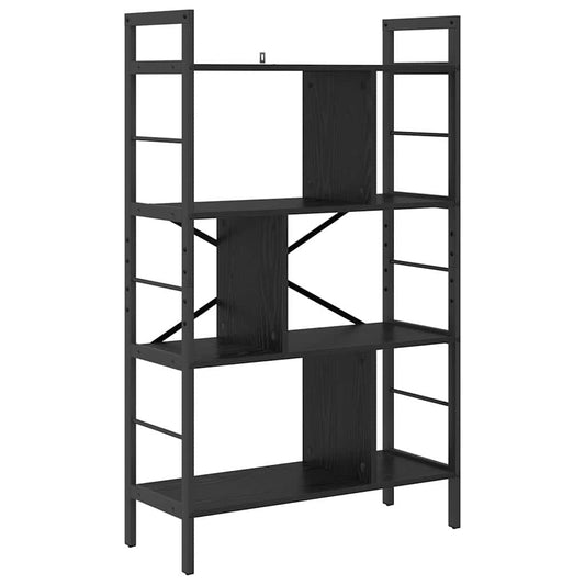 vidaXL Bookshelf 7-Tier 75 x 30 x 123.5 cm Engineered Wood Black Oak