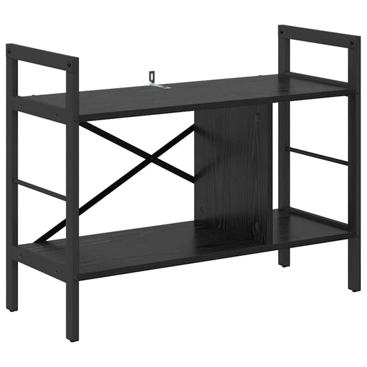 vidaXL Bookshelf 3-Tier 75 x 30 x 58.5 cm Engineered Wood Black Oak