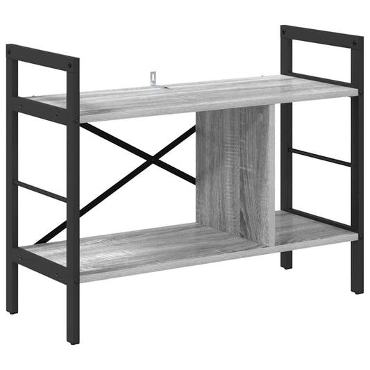 vidaXL Bookshelf 3-Tier 75 x 30 x 58.5 cm Engineered Wood Grey Sonoma