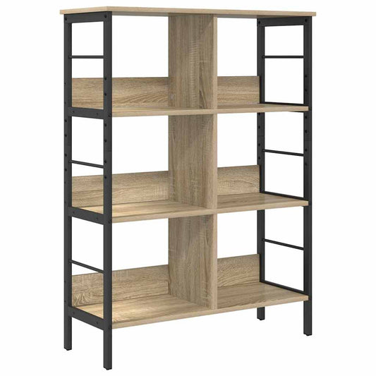 vidaXL Bookshelf 6-Tier 82 x 32 x 112 cm Engineered Wood Sonoma Oak