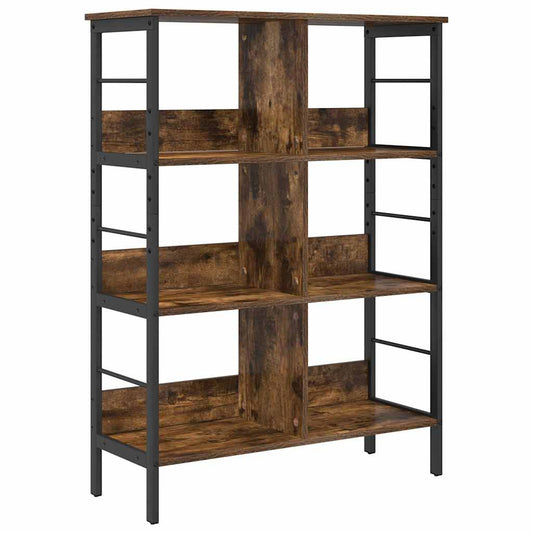 vidaXL Bookshelf 6-Tier 82 x 32 x 112 cm Engineered Wood Smoked Oak