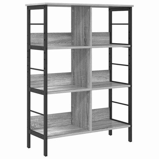 vidaXL Bookshelf 6-Tier 82 x 32 x 112 cm Engineered Wood Grey Sonoma