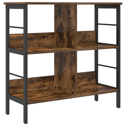 vidaXL Bookshelf 4-Tier 82 x 32 x 79 cm Engineered Wood Smoked Oak