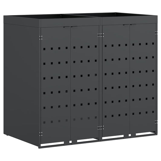 vidaXL Wheelie Bin Storage for 2 Bins Anthracite 136 x 77.5 x 121.5 cm