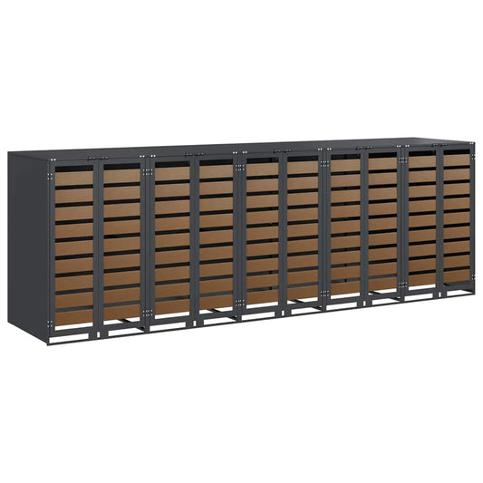 vidaXL Wheelie Bin Storage for 5 Bins Steel Anthracite