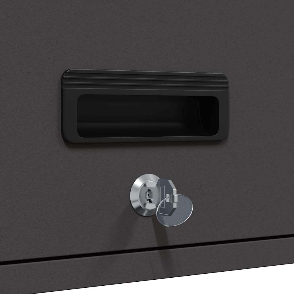 vidaXL Wall Cabinet for Garage with Gas-lift Door Black