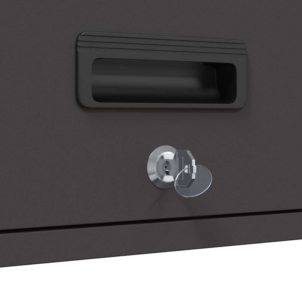 vidaXL Wall Cabinet for Garage with Gas-lift Door Black