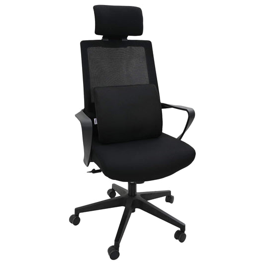 vidaXL Pillow with Pillow Adjustable Black 34 x 31.5 x 12 cm Mesh