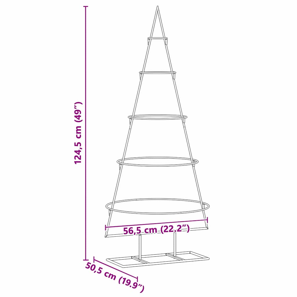 vidaXL Metal Christmas Tree with Stand Gold 125 cm Powder-coated steel
