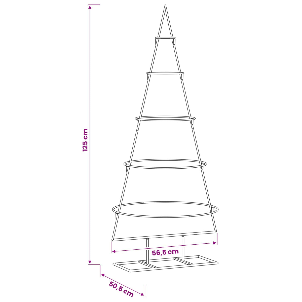 vidaXL Metal Christmas Tree with Stand KUOPIO 125 cm Steel Gold