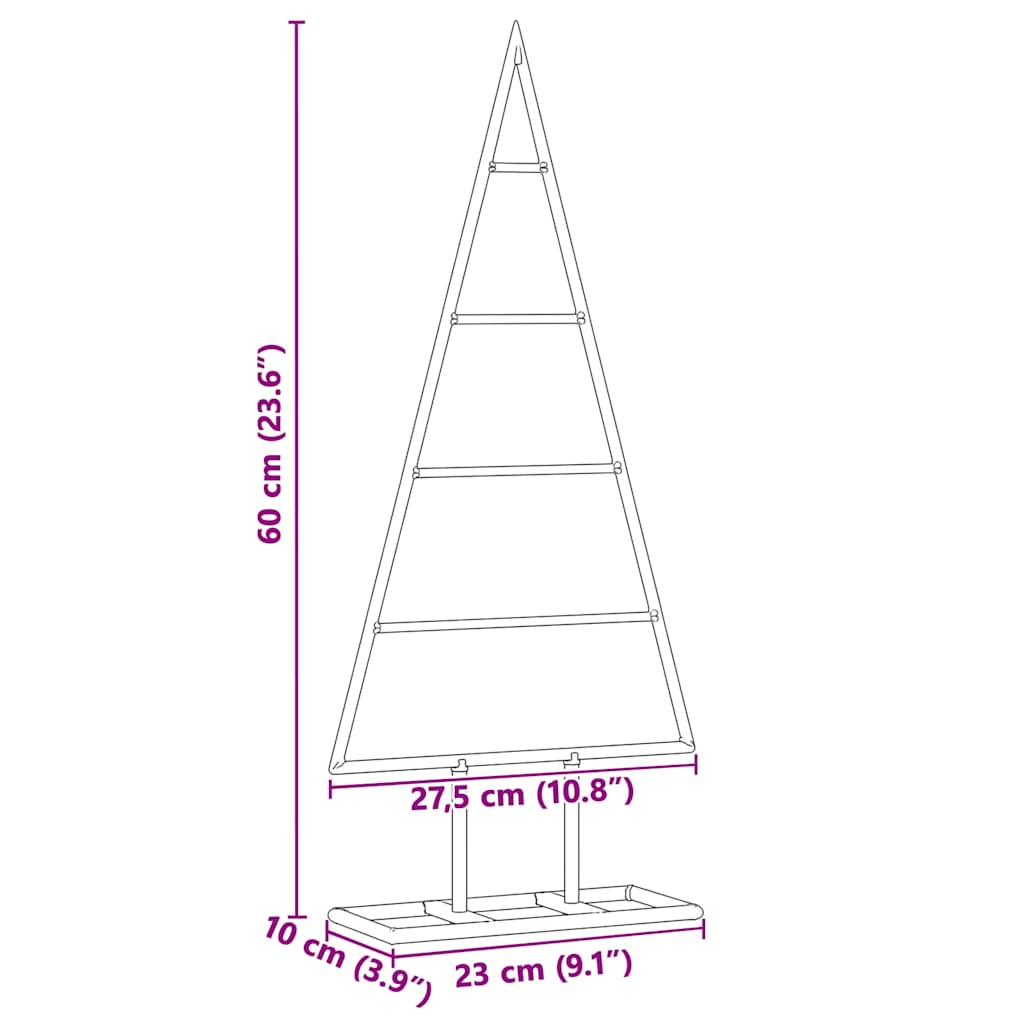 vidaXL Metal Christmas Tree with Stand Gold 60 cm Powder-coated steel