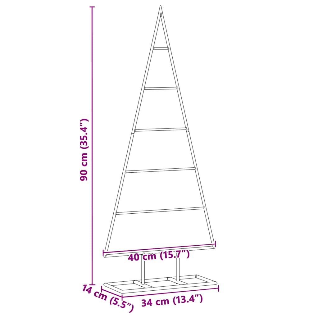 vidaXL Metal Christmas Tree with Stand Gold 90 cm Powder-coated steel