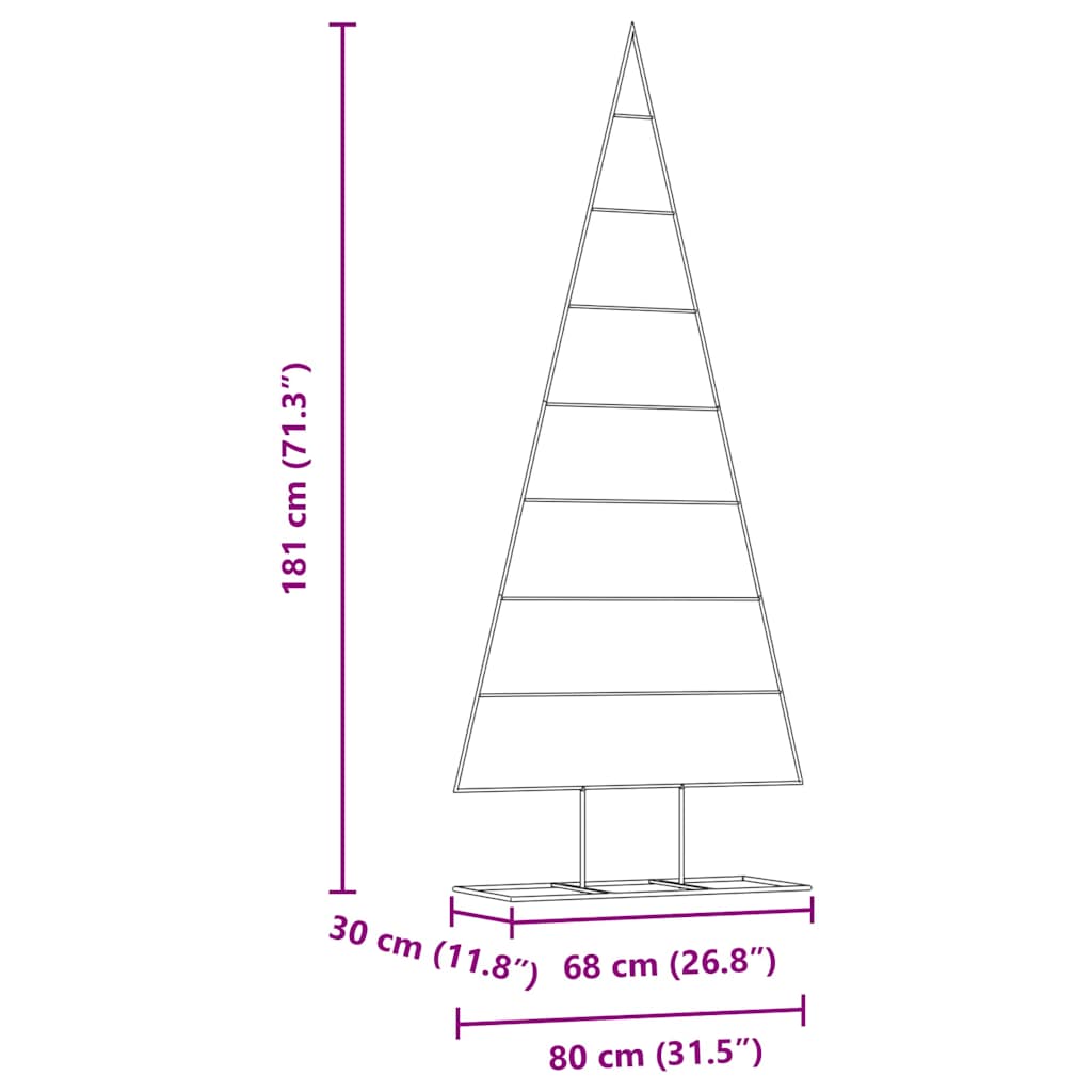 vidaXL Metal Christmas Tree with Stand Gold 181 cm Powder-coated steel