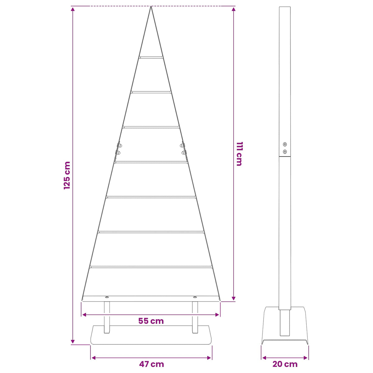 vidaXL Metal Christmas Tree Black 125.5 cm Steel