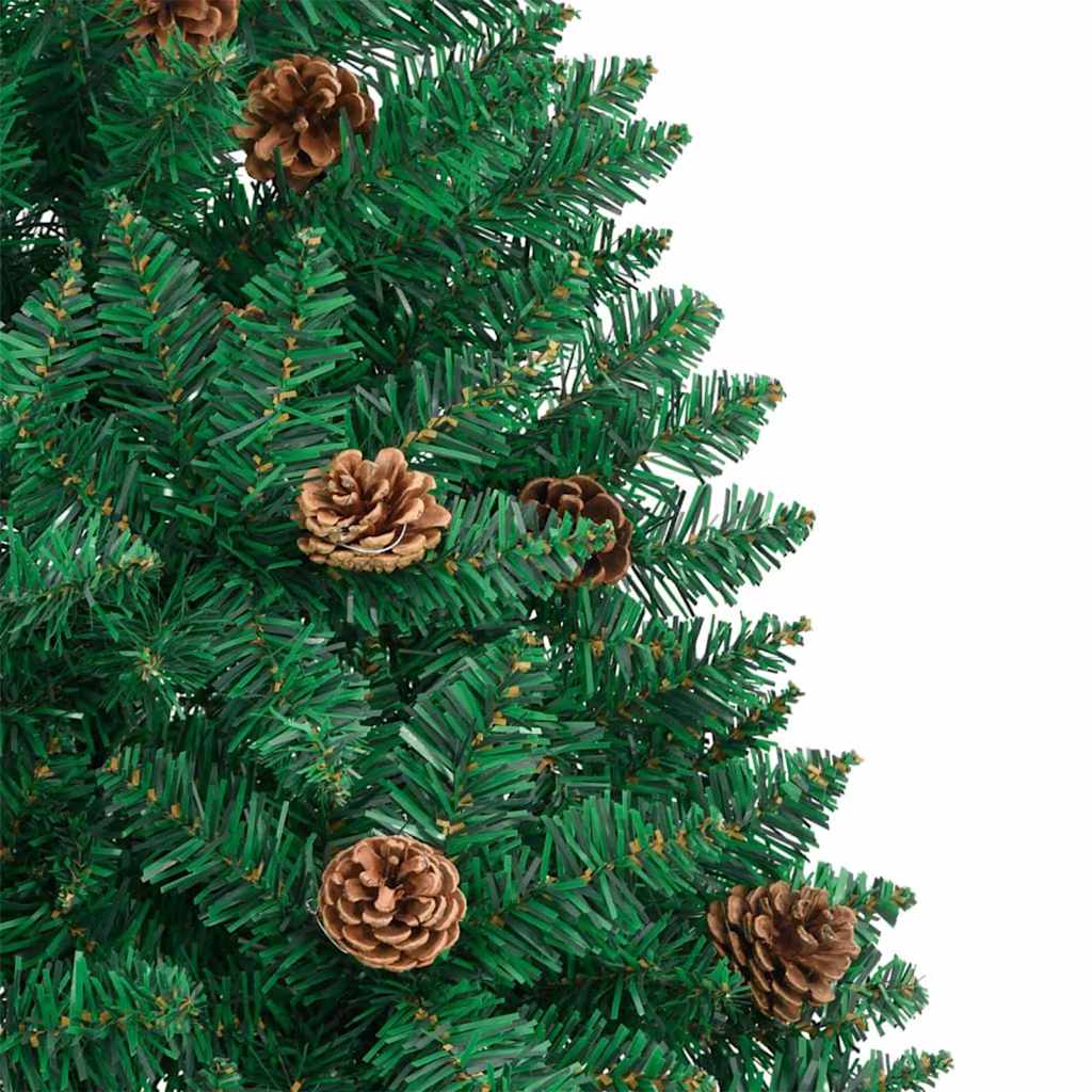 vidaXL Slim Christmas Tree Green 180 cm PVC and Solid Pine wood