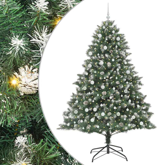 vidaXL Artificial Christmas Tree with 300 LEDs with Stand Green 240 cm