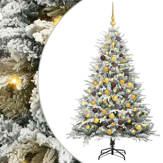 vidaXL Artificial Pre-lit Christmas Tree with Ball Set 300 LEDs