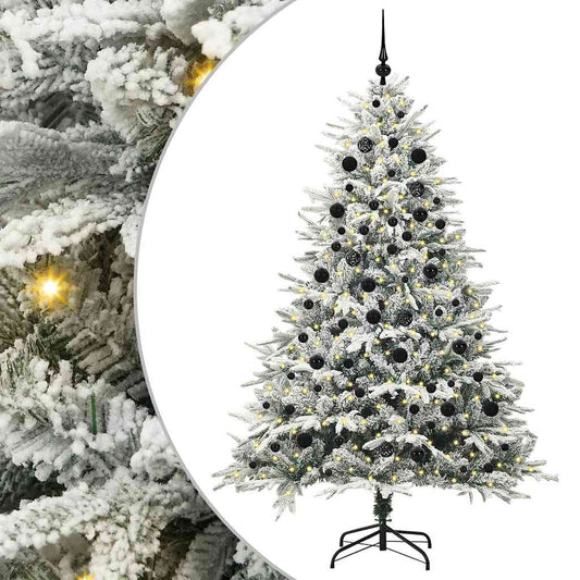 vidaXL Artificial Pre-lit Christmas Tree with Ball Set Green 210 cm