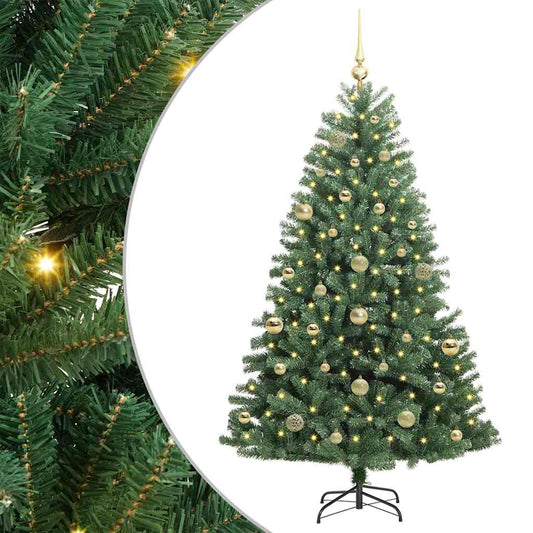 vidaXL Artificial Hinged Christmas Tree Green 150 cm PVC and Metal